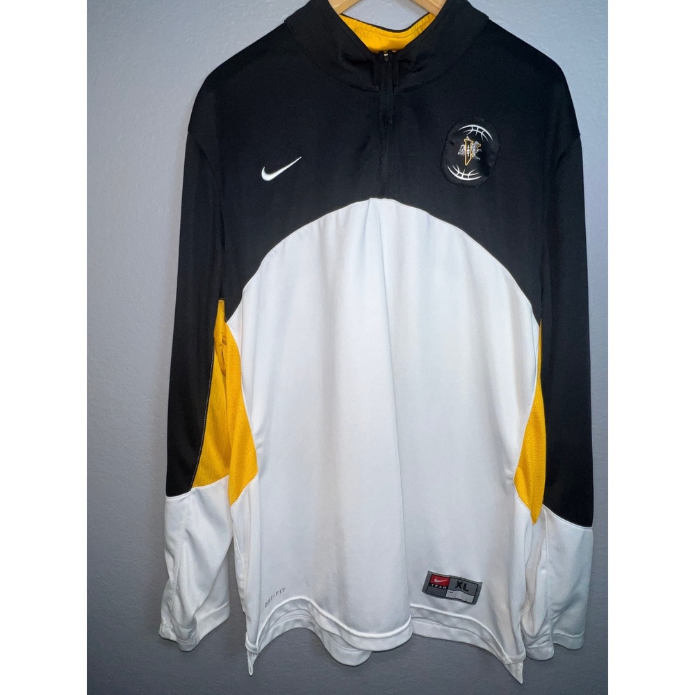 Nike Team Dri-FIT 1/4 Zip Basketball Shooting Shirt Mens XL Black White Yellow